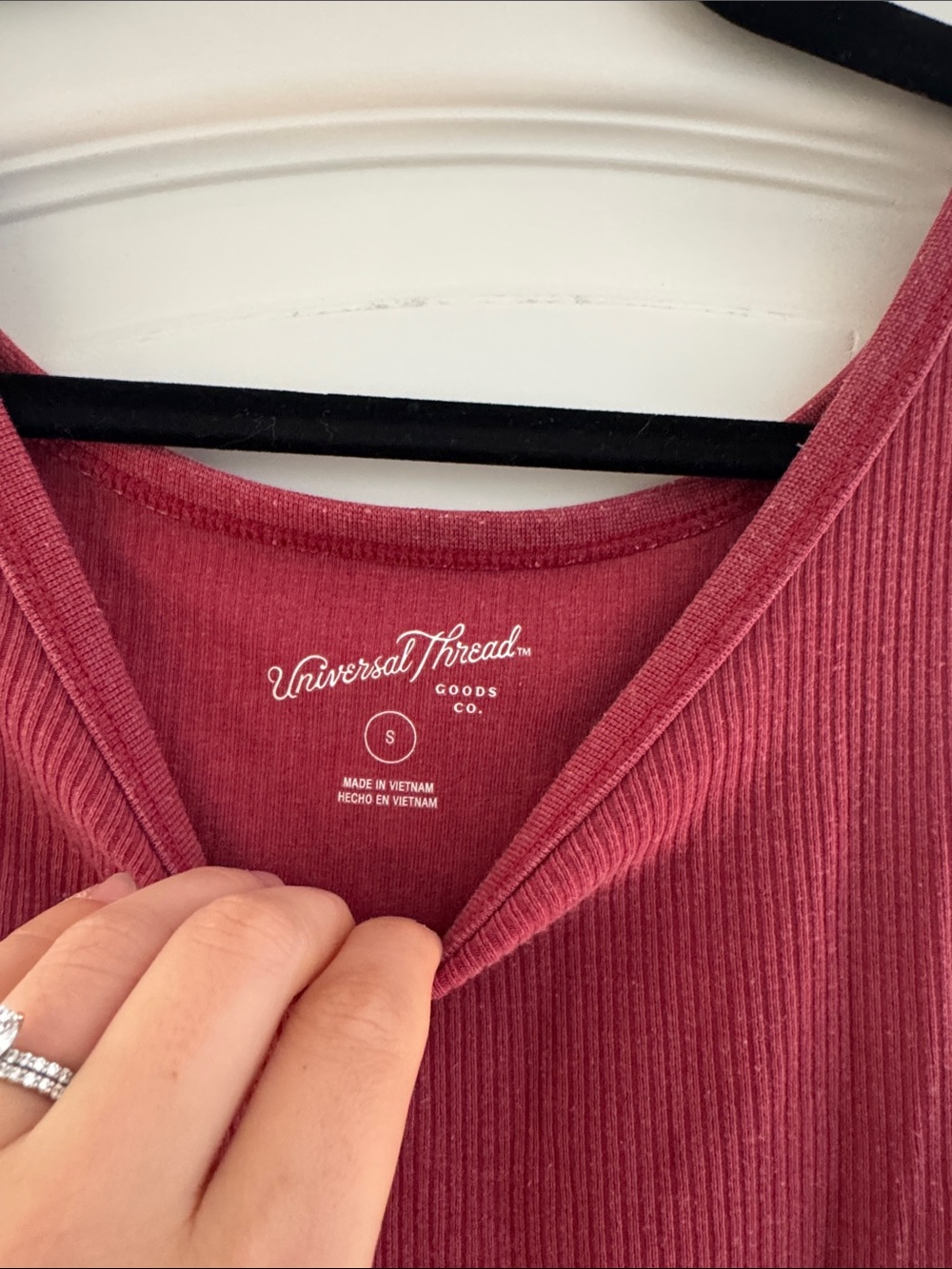 Universal Thread Ribbed Tank Top - Dusty Rose - Picture 2 of 3